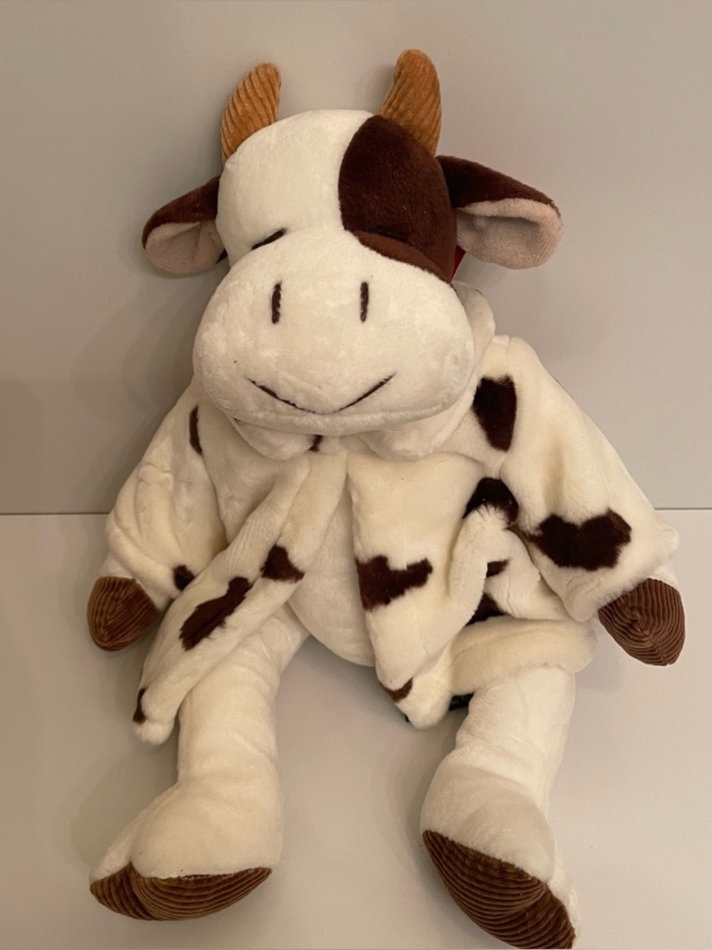 Russ Berrie Mooella Cow Plush White Brown Spots Heartcraft Collection W/Hang Tag